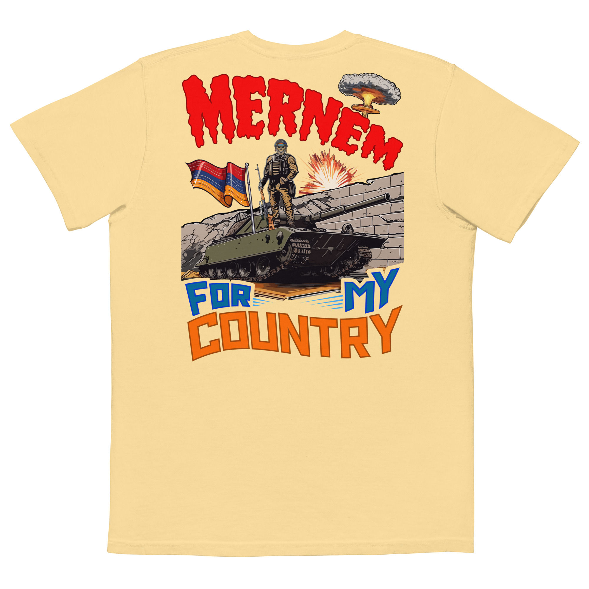 Mernem for Country - Mens garment-dyed pocket Patriotic Armenian t-shirt