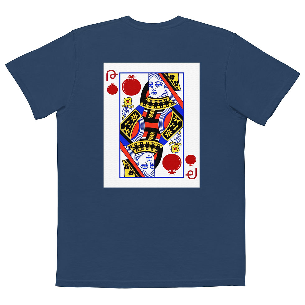 Thumbnail: Queen of Pomegranates - Women's garment-dyed pocket Armenian t-shirt