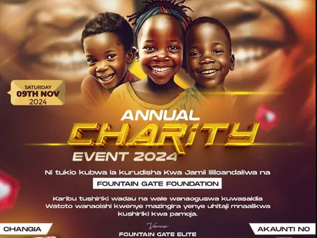 Fountain Gate Foundation Annual Charity Event is Tomorrow 9th November 2024.
