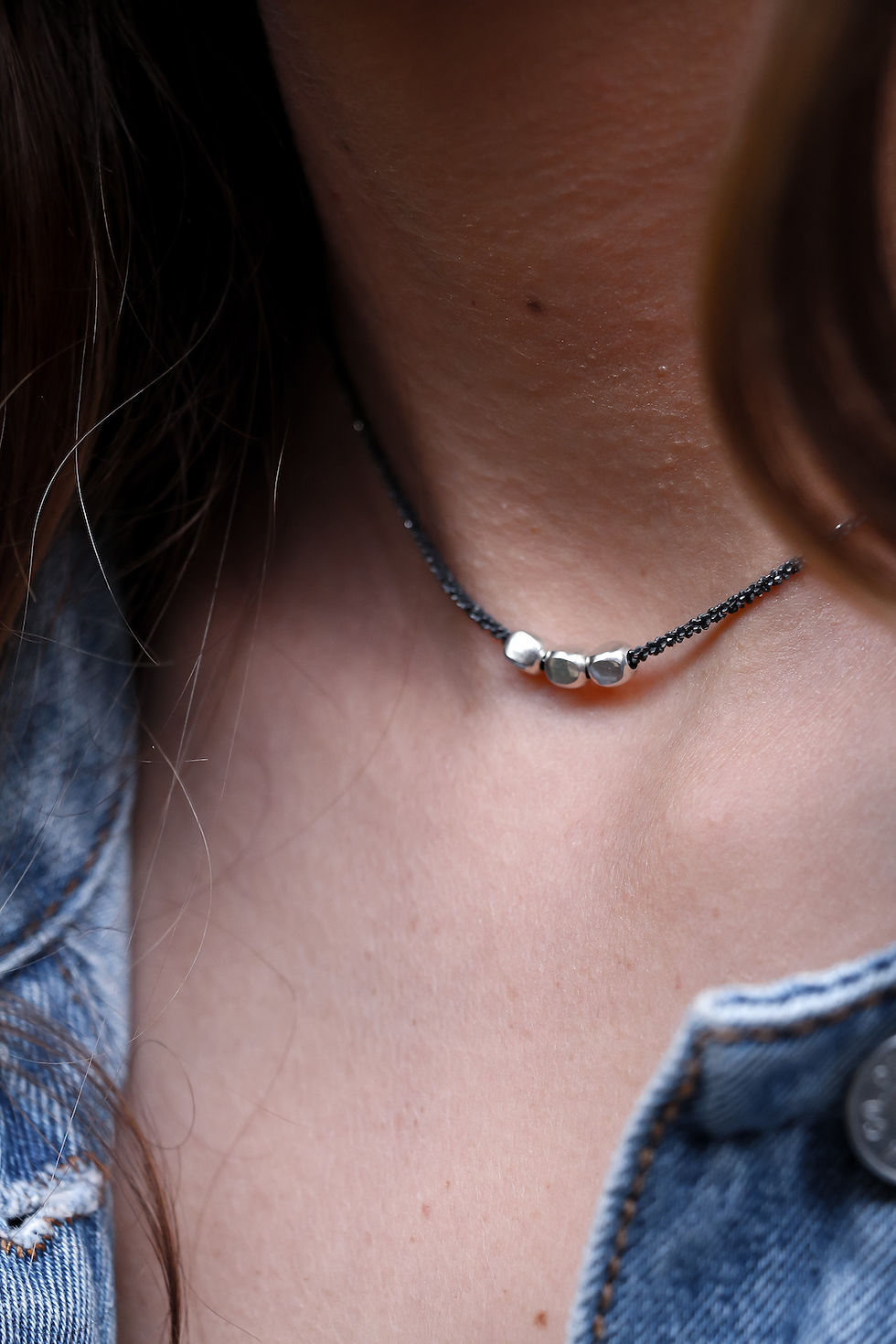 תמונה ממוזערת: שרשרת אפרודיטה מושחרת- 3 אבנים