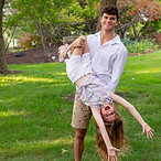 Siblings having fun during family session in Columbia, MO | KatFour Photo