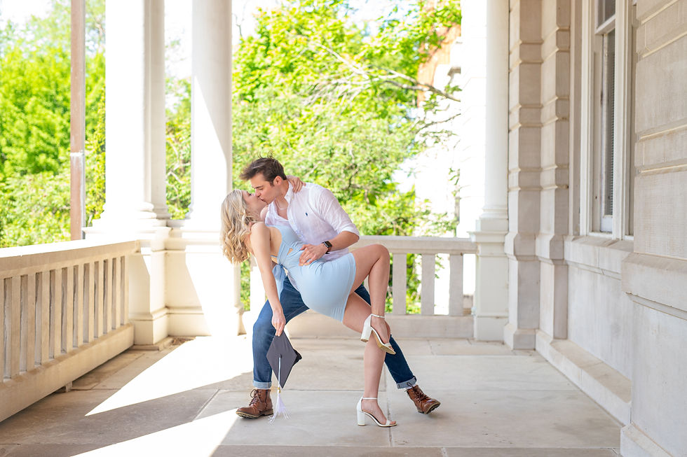 Evenly shaded graduation couples photo at Mizzou in Columbia, MO | KatFour Photo