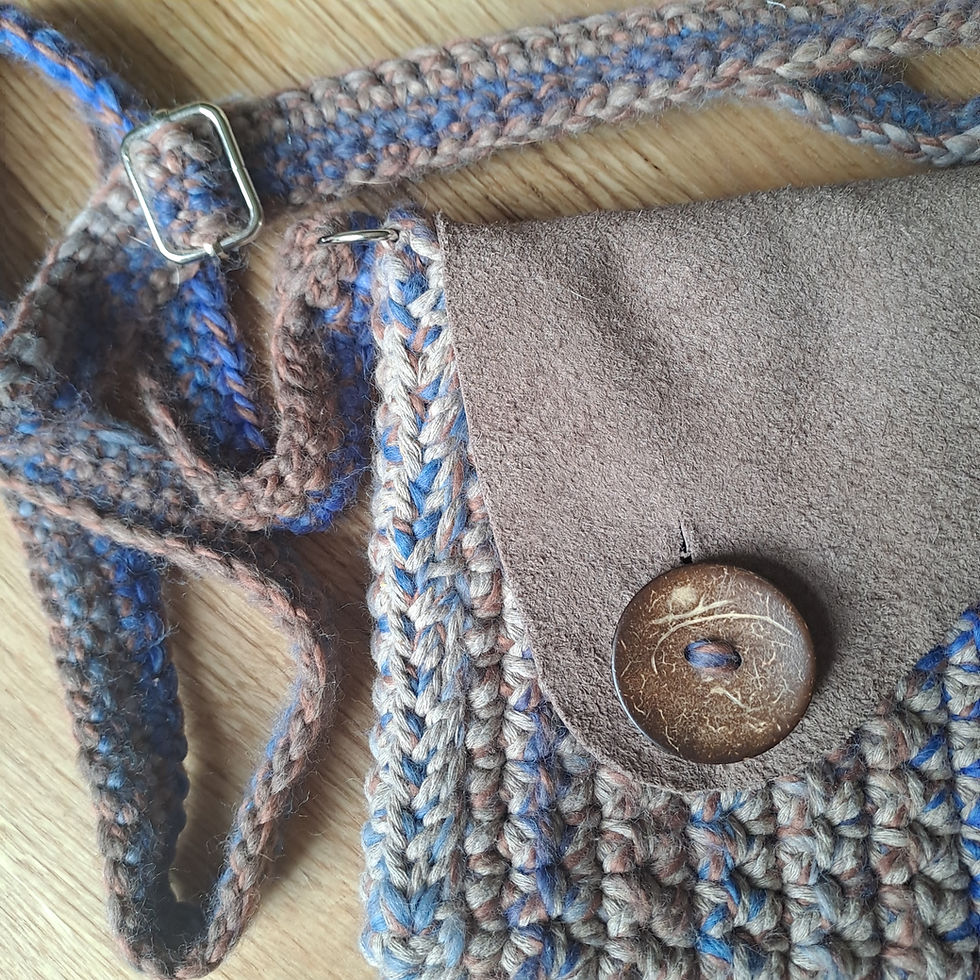Thumbnail: ‘Eidon’ – Textured Wool & Cotton Bag with Leather Flap in Soft Neutrals