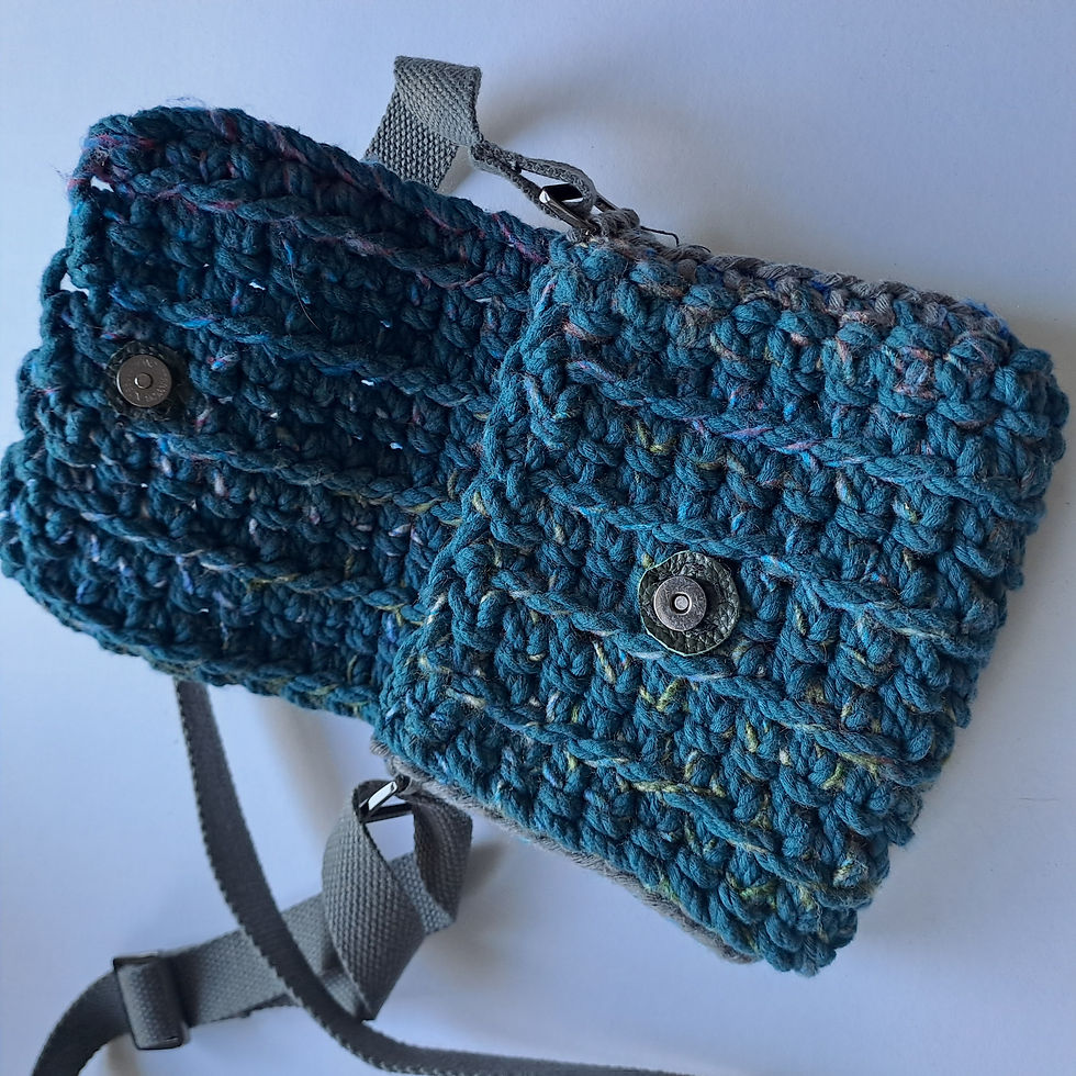Thumbnail: 'Dowanhill Teal' - Mini Textured Crossbody Chunky Cord, Wool & Adjustable Strap