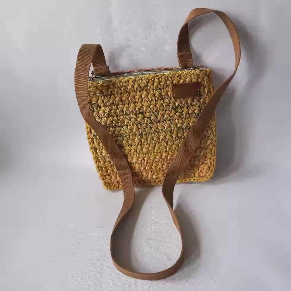 Thumbnail: 'Glasgow' - Double compartment zipped colourful textured handbag