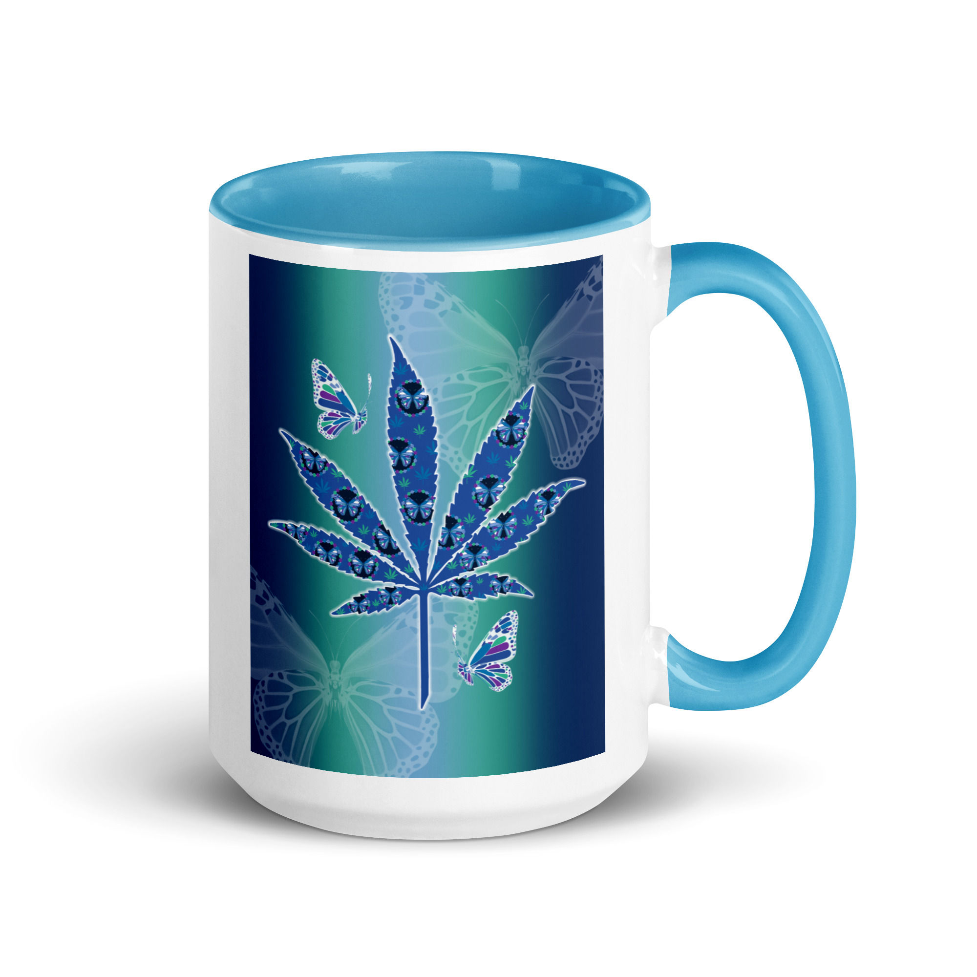 Free Butterflies Mug with Color Inside