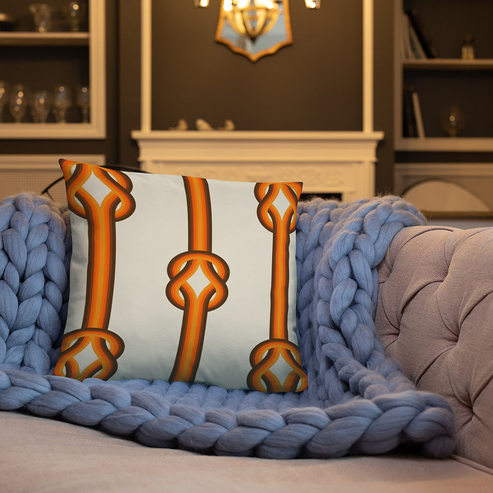 Thumbnail: Groovy 70s Supergraphics Inspired Orange and Brown Throw Pillow