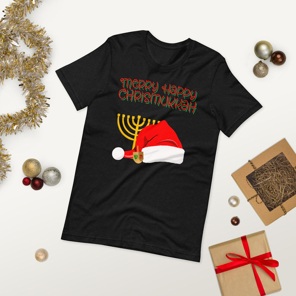 Thumbnail: Merry Happy Chrismukkah Short-Sleeve Unisex T-Shirt