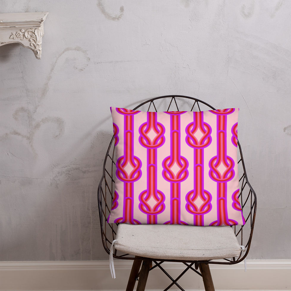 Thumbnail: 70s Pink Supergraphics Basic Pillow