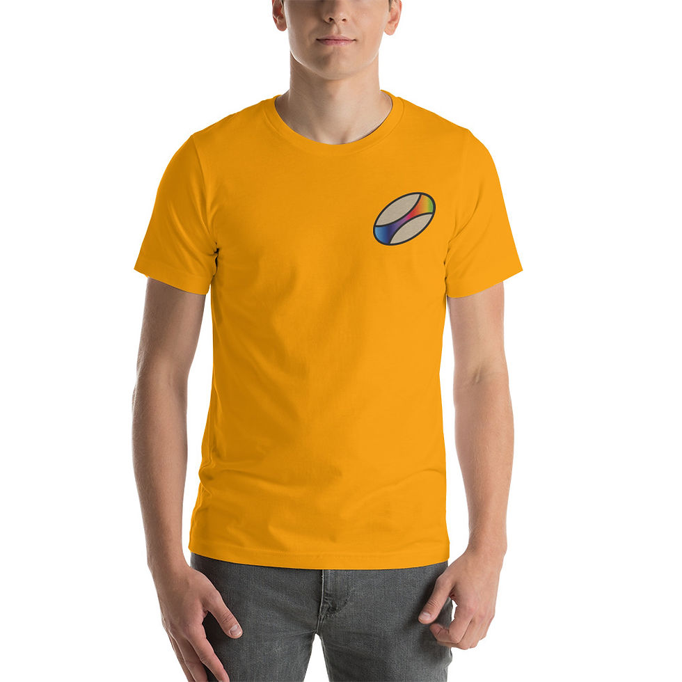 Thumbnail: Rainbow Rugby Ball Unisex t-shirt