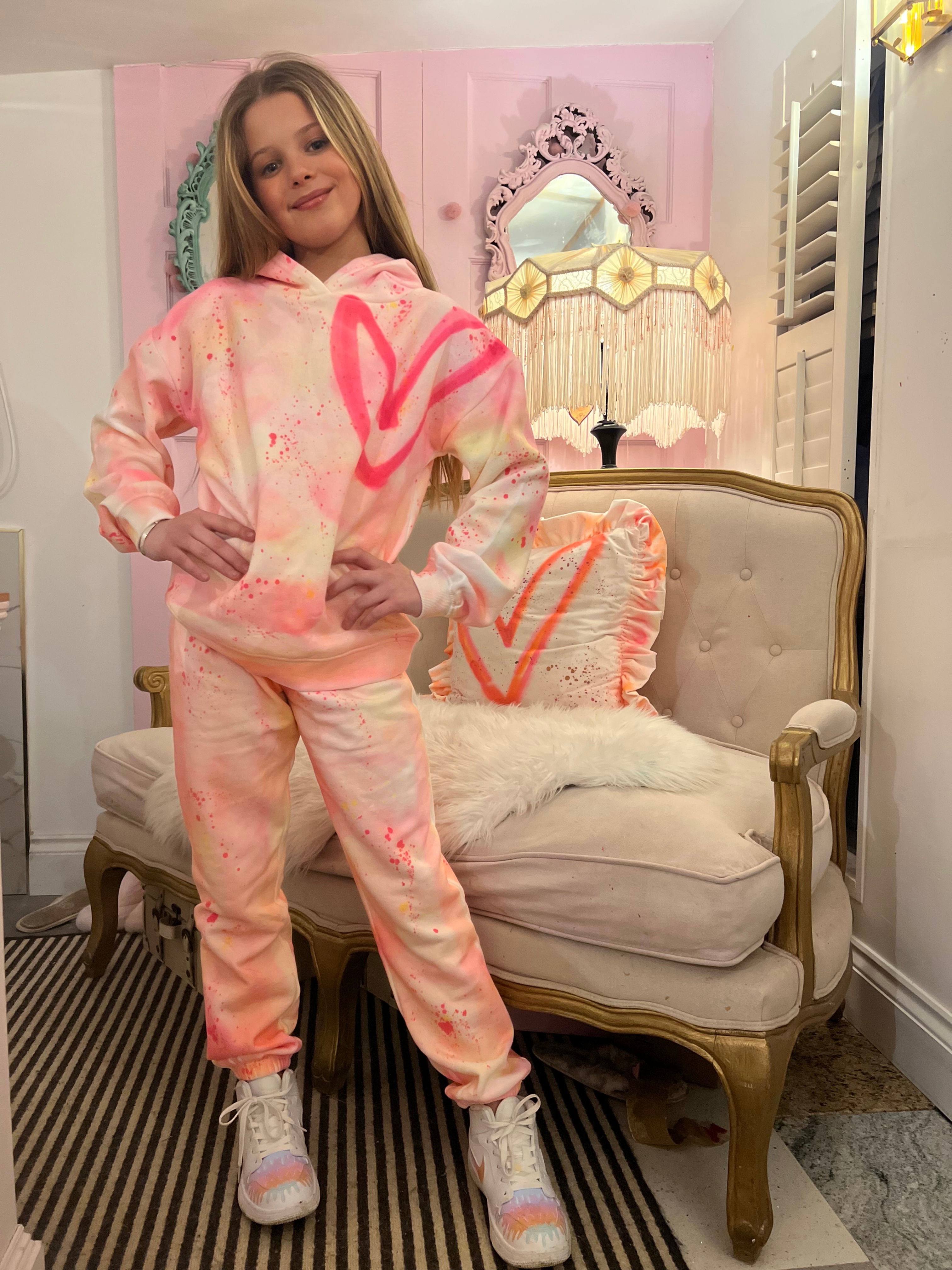 Childrens yellow & pink tracksuits 😍💗💛