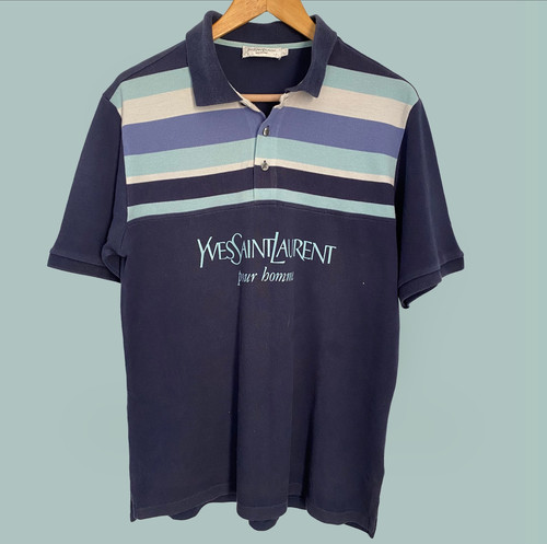 ysl striped polo