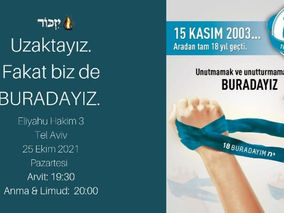 15 Kasım 2003 terör kurbanları Tel Aviv’de anıldı