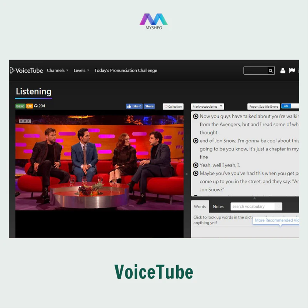 CÔNG CỤ CỰC HAY HO LUYỆN NGHE NÓI
VOICETUBE HỖ TRỢ ĐẮC LỰC CHO HỌC NGOẠI NGỮ content media