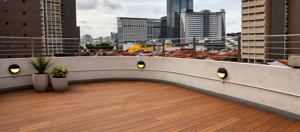 Rooftop garden with beautiful Singapore skyline at Wink @ Jalan Besar