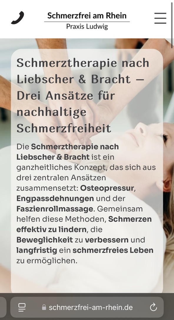Website von Schmerzfrei am Rhein