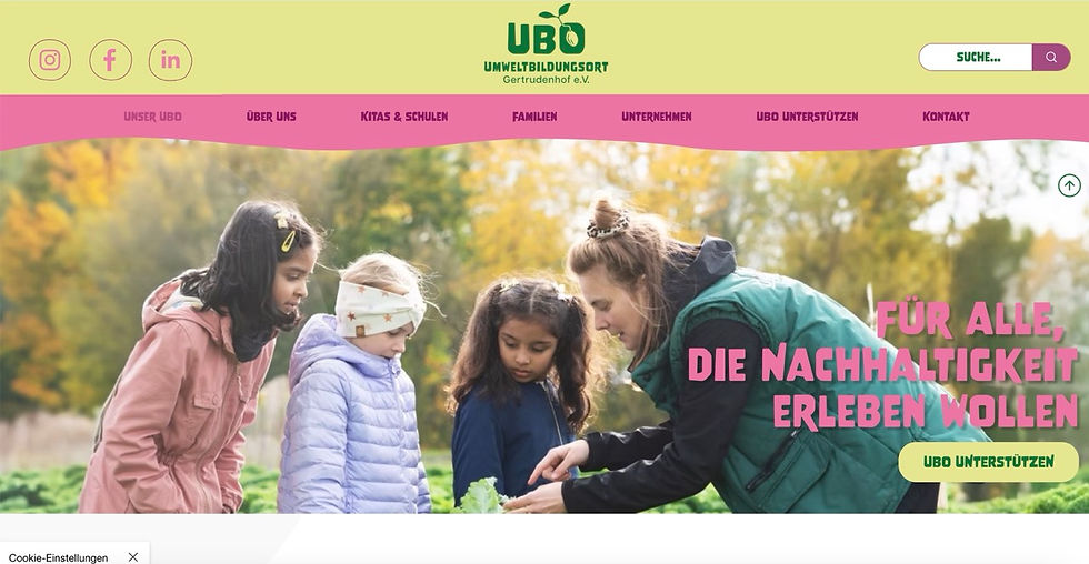 Website von Umweltbildungsort Gertrudenhof