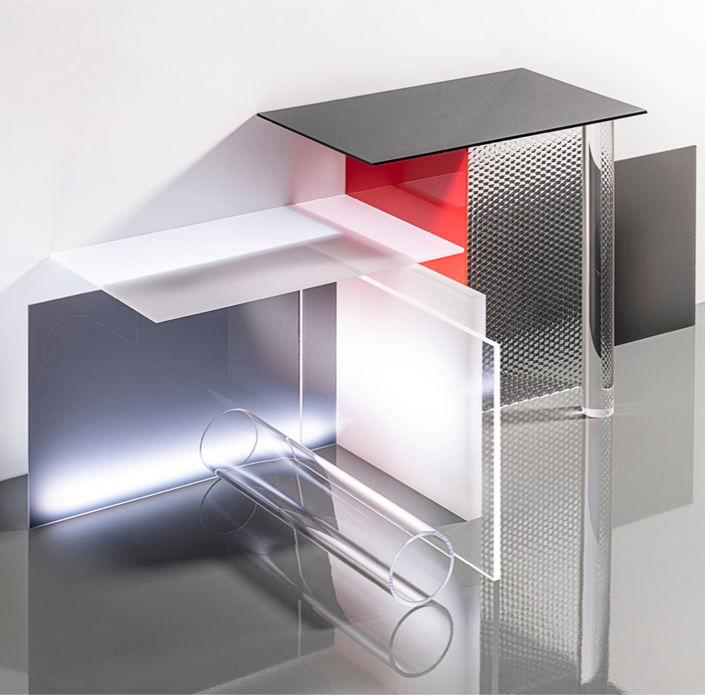 PLEXIGLAS LED 7H01 SC Acrylic Sheet. Grey & White Color