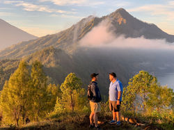 The sun setting over the volcano as viewed from the Million Dollar Point private tour