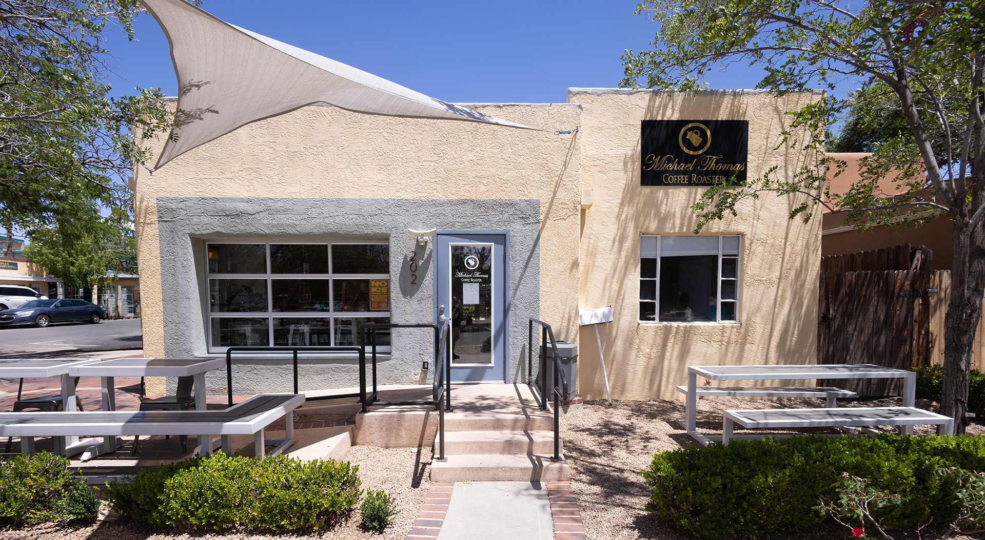Michael Thomas Coffee exterior at 202 Bryn Mawr SE in Nob Hill, Albuquerque NM