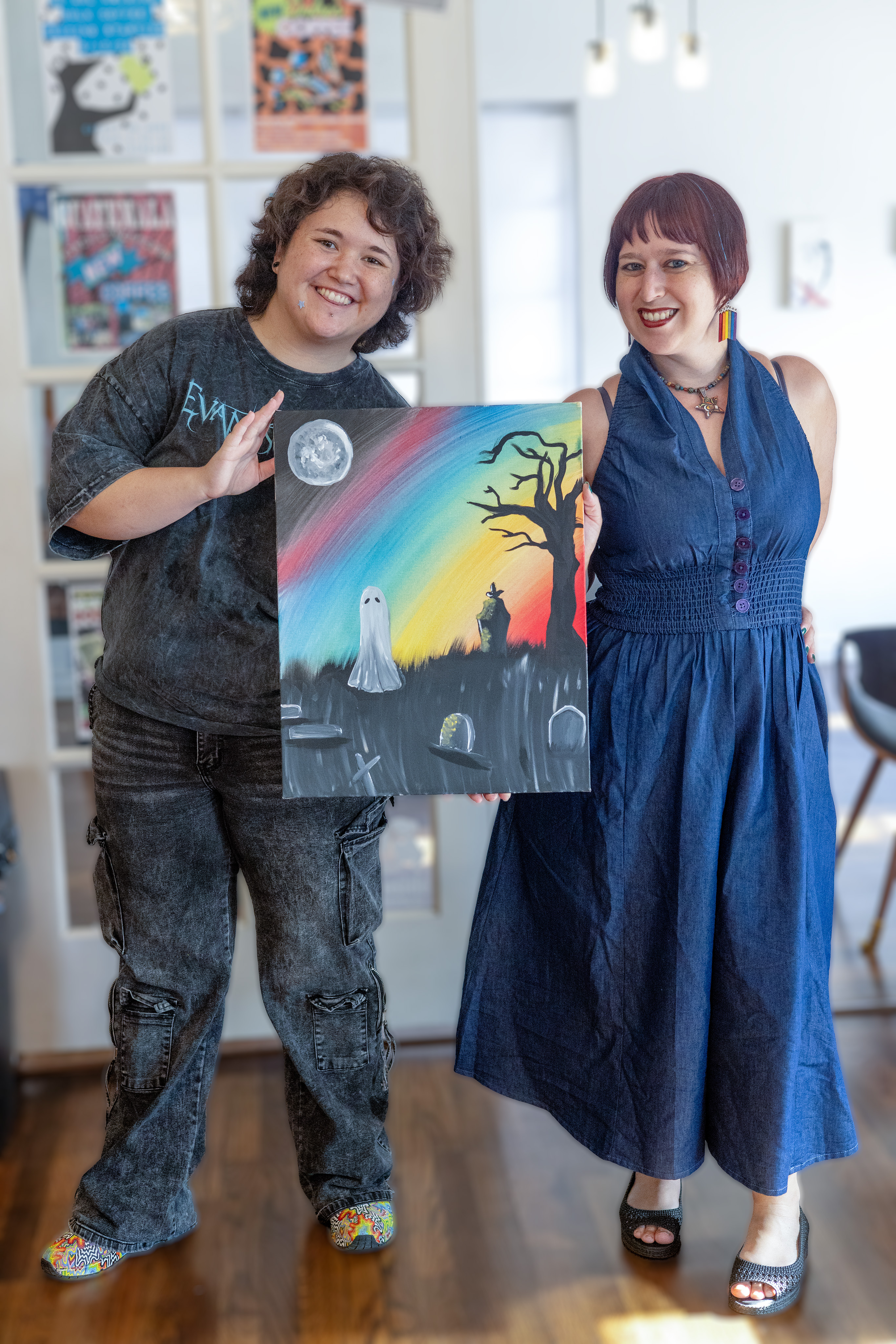 Moon and Nichole with completed painting