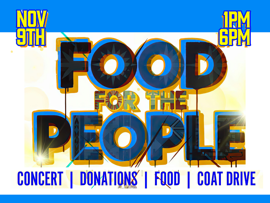 Sign for the Food For the People Event at The Historic Lobo Theater & Event Center Nov 9th