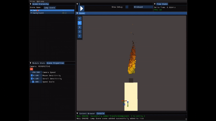 Flame System Particles built using a 3 emitter setup