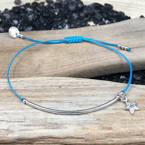 Miniature : BRACELET TUBE et ETOILE ARGENT sur LIEN