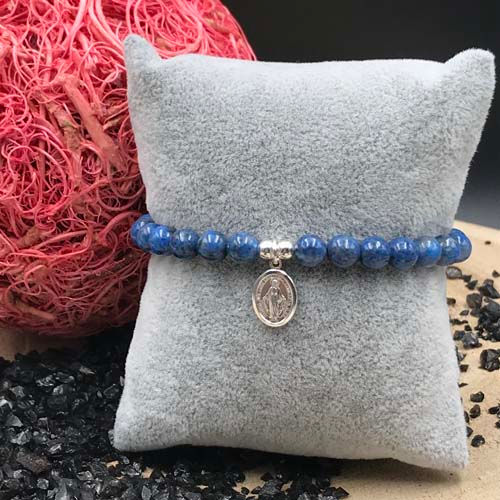 Miniature : BRACELET LAPIS LAZULI et PENDENDIF VIERGE ARGENT