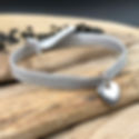 BRACELET COEUR ARGENT sur RUBAN ELASTIQUE