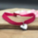 Miniature : BRACELET COEUR ARGENT sur RUBAN ELASTIQUE