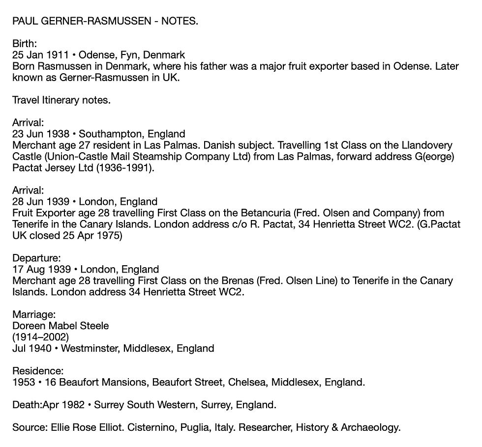 Paul Gerner-Rasmussen - Notes.