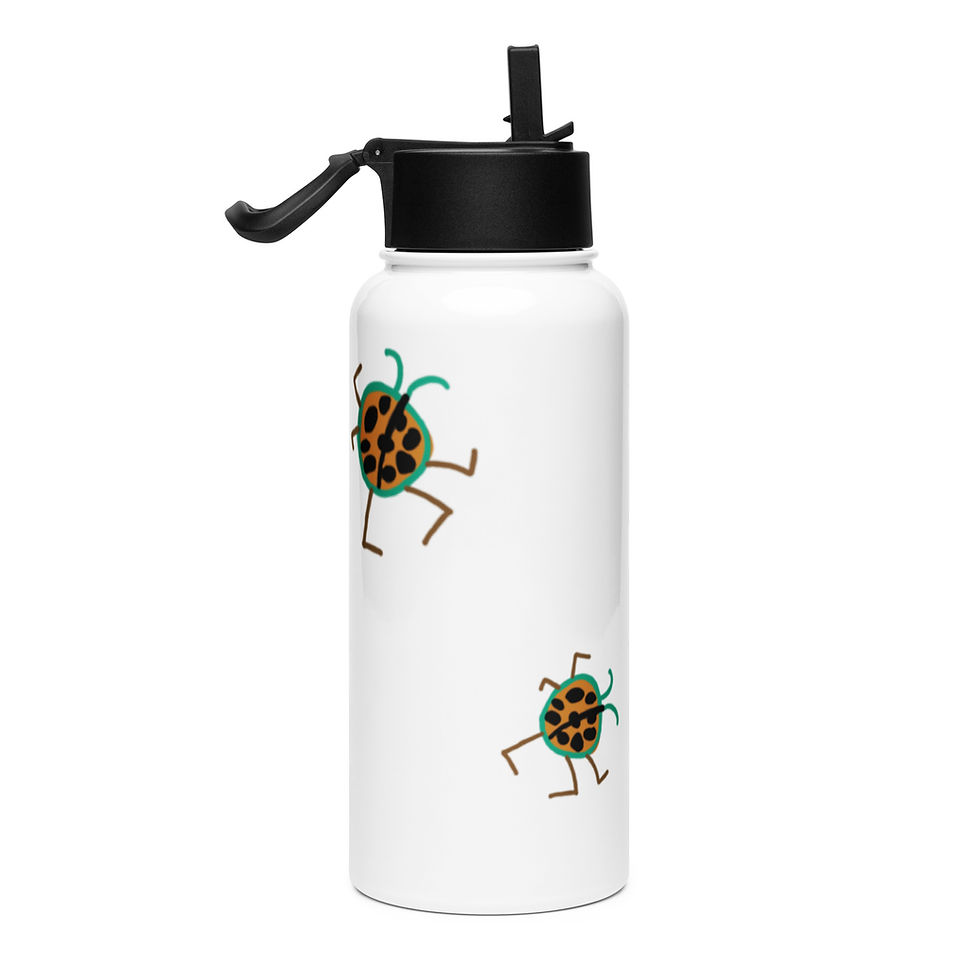 Thumbnail: Neighborhood Sprouts™ Stainless steel water bottle with a straw lid