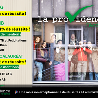 Une moisson exceptionnelle de réussites à La Providence ! 