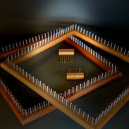 wooden loom and comb, each done by hand