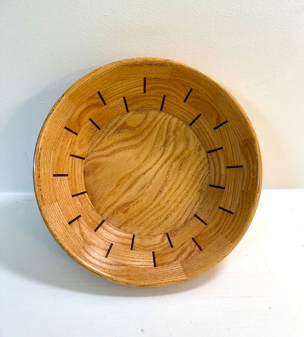 Hand made honey locust and walnut wooden bowl for salad or home decor