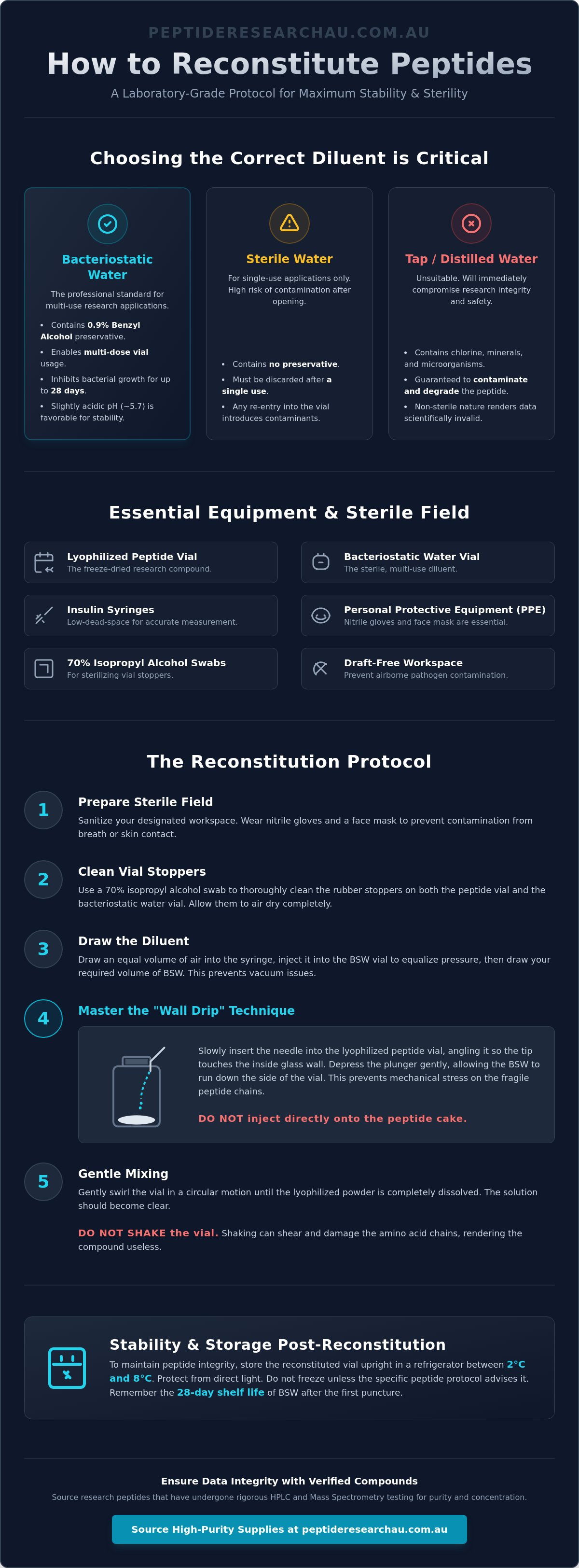 How to reconstitute peptides with bacteriostatic water