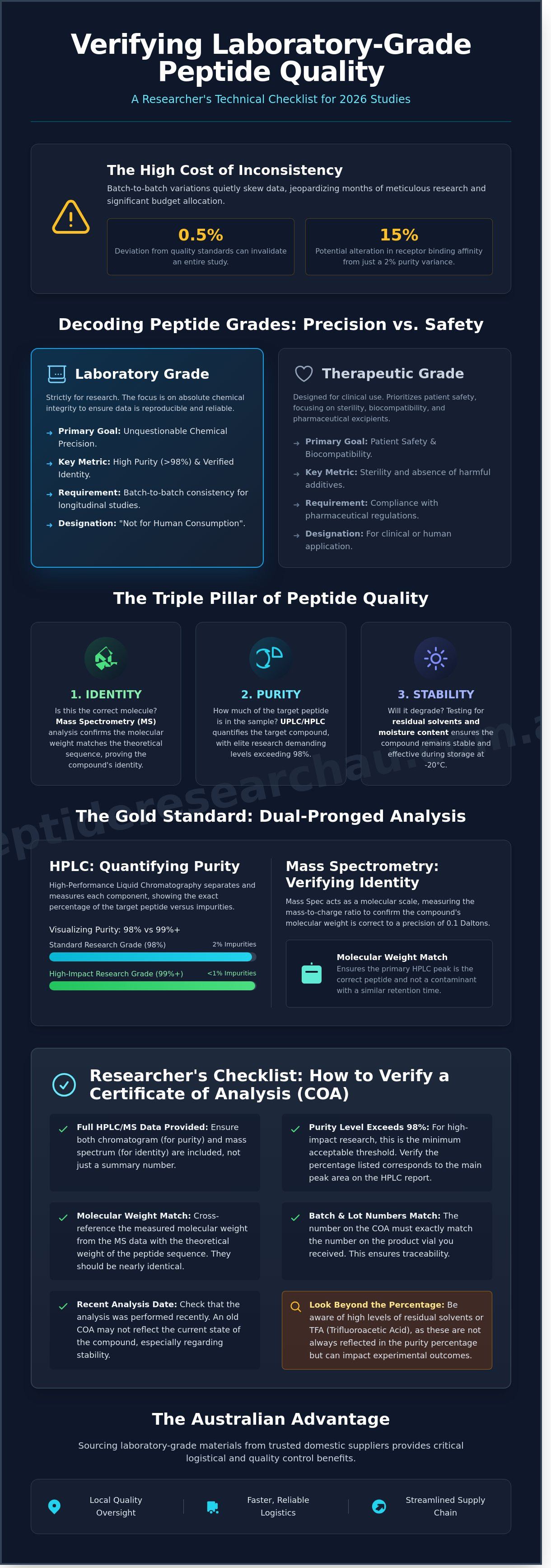 Research peptide quality standards