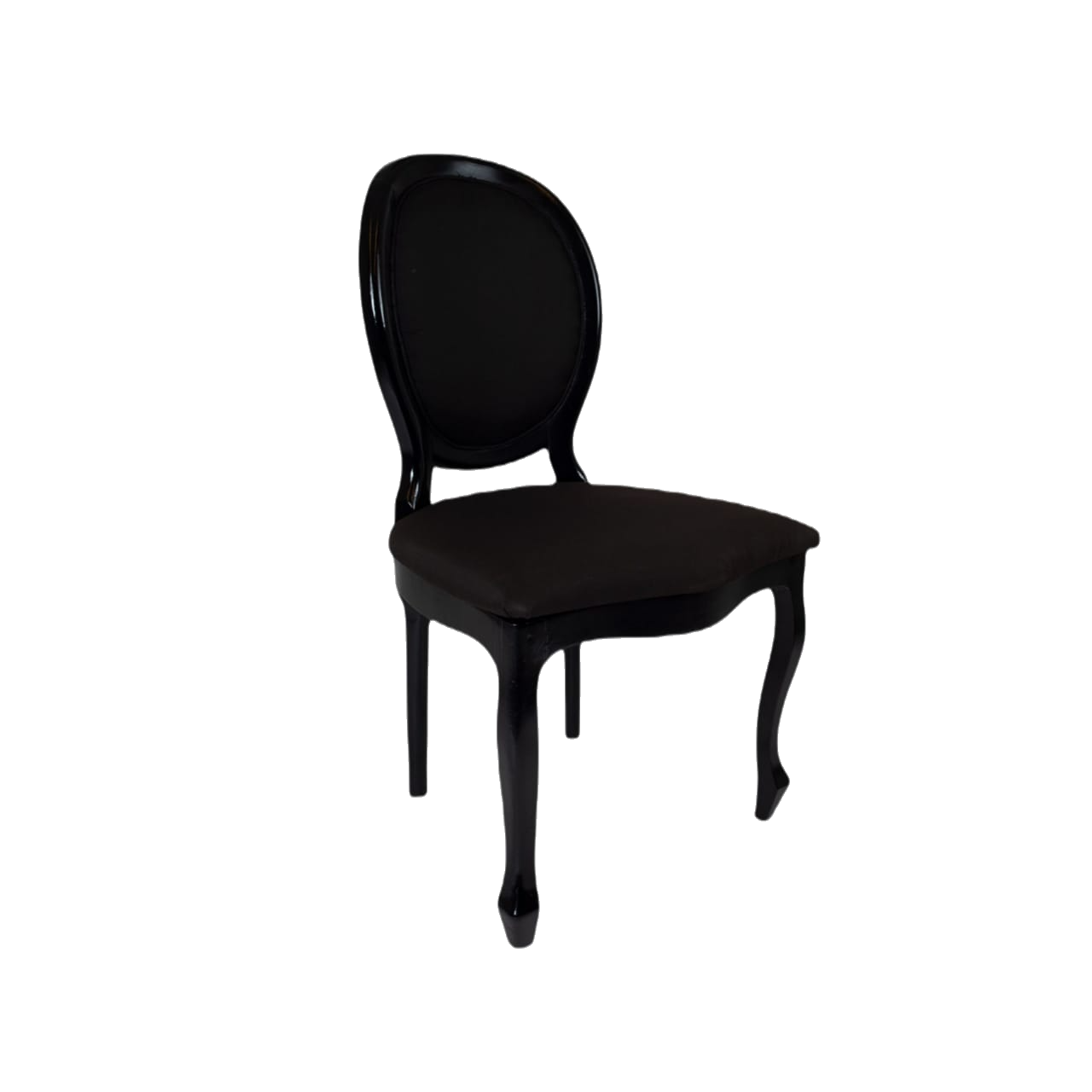 Cadeira Medalhão Preta Assento e Encosto Jacquard Preto