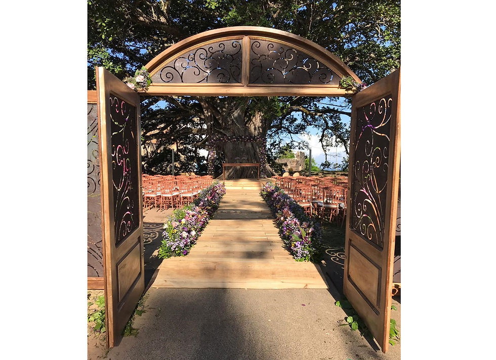 Miniatura: Porta Sevilha Floral Madeira com Detalhe Metálico (Opcional o Uso dos Biombos)