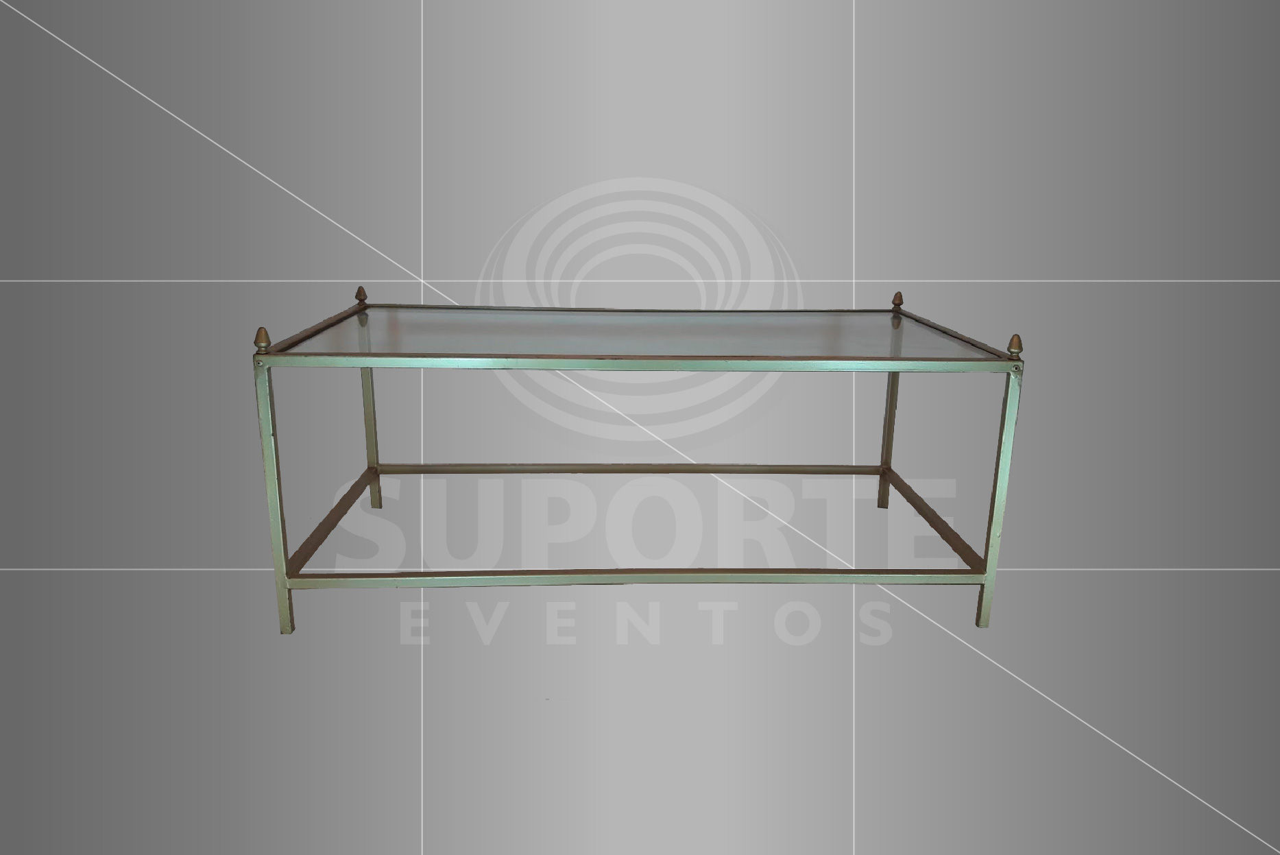 Mesa Centro Dourada Metálica 1,20 x 0,60 x 0,45 alt.