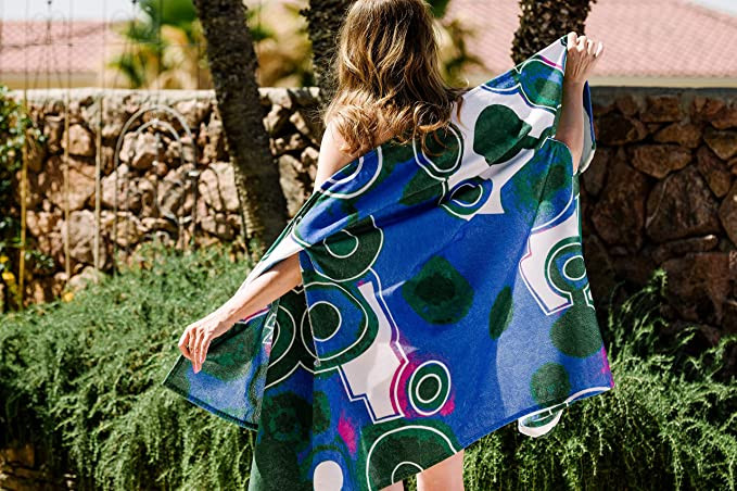 Poncho Beach Towel (Green & Blue)