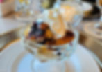 Blueberry Croissant Bread Pudding served as the first course of a homemade breakfast at the Andrew Morris House Bed and Breakfast in historic Natchitoches, Louisiana.