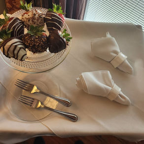 Hand-dipped chocolate covered strawberries, an example of personalized hospitality at Andrew Morris House and our Natchitoches B&B collection