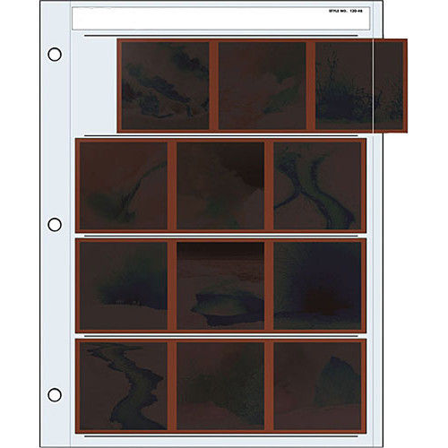 Print File 1204B Archival Storage Page for Negatives, 6x6cm, 4Strips