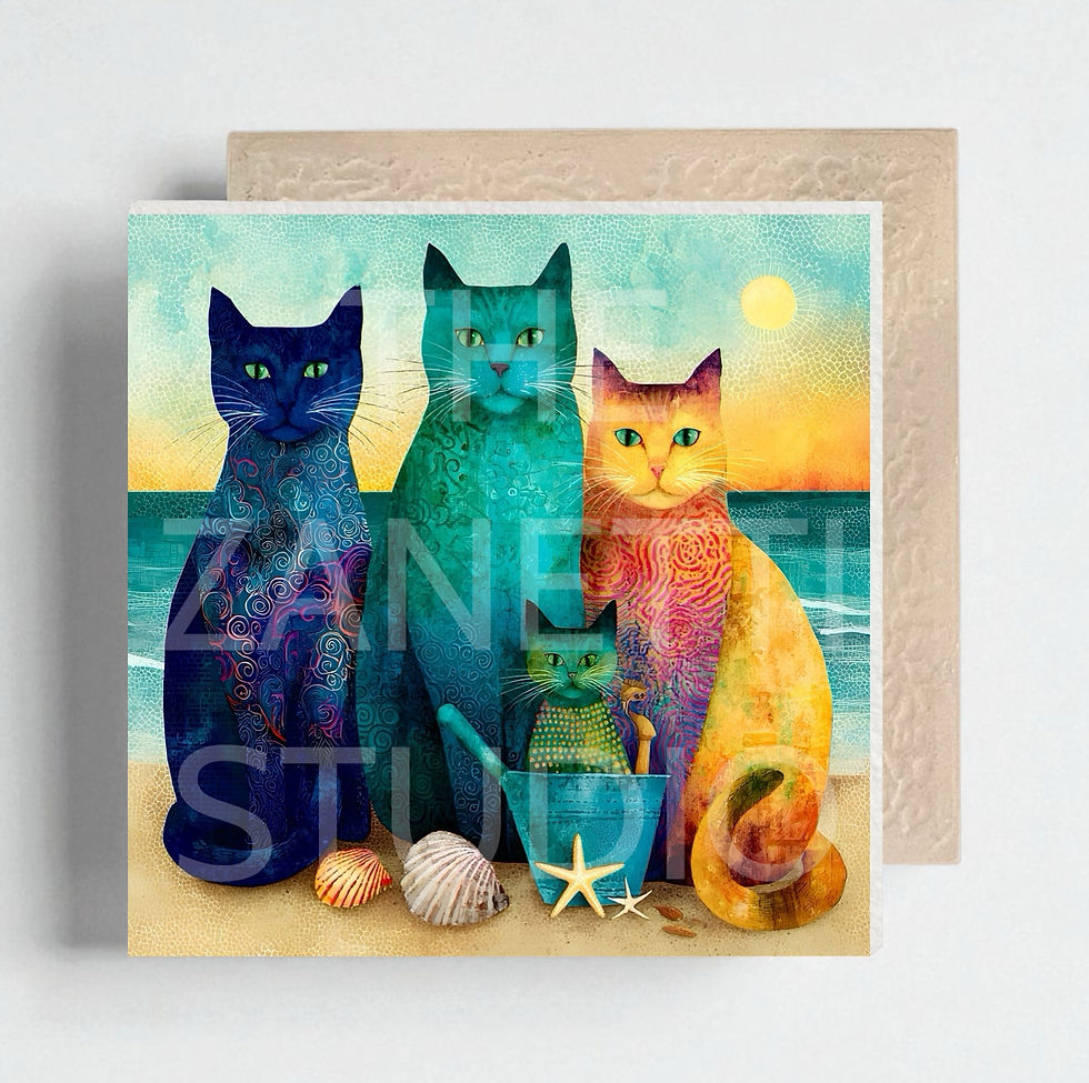 Thumbnail: 🐈‍⬛ Cat Ceramic Decorative Tile 6”x6”
