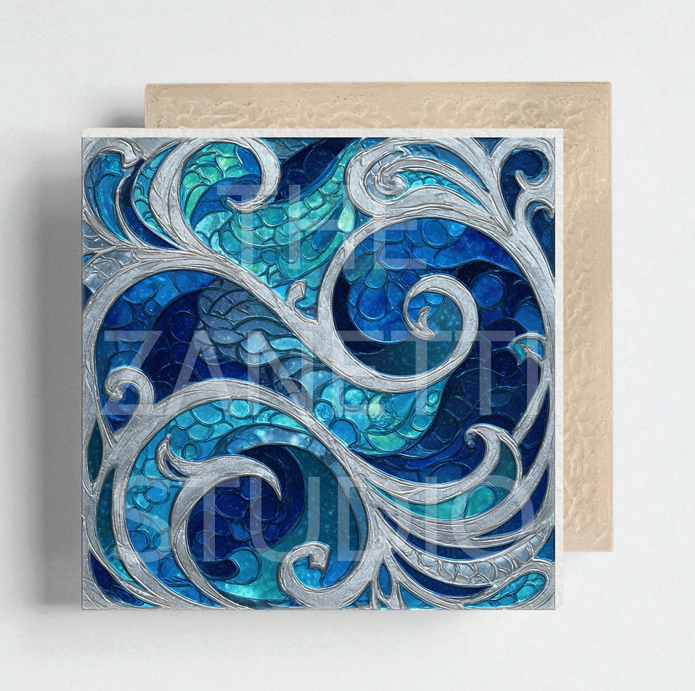 Thumbnail: Geometric Ceramic Decorative Tile 6”x 6”