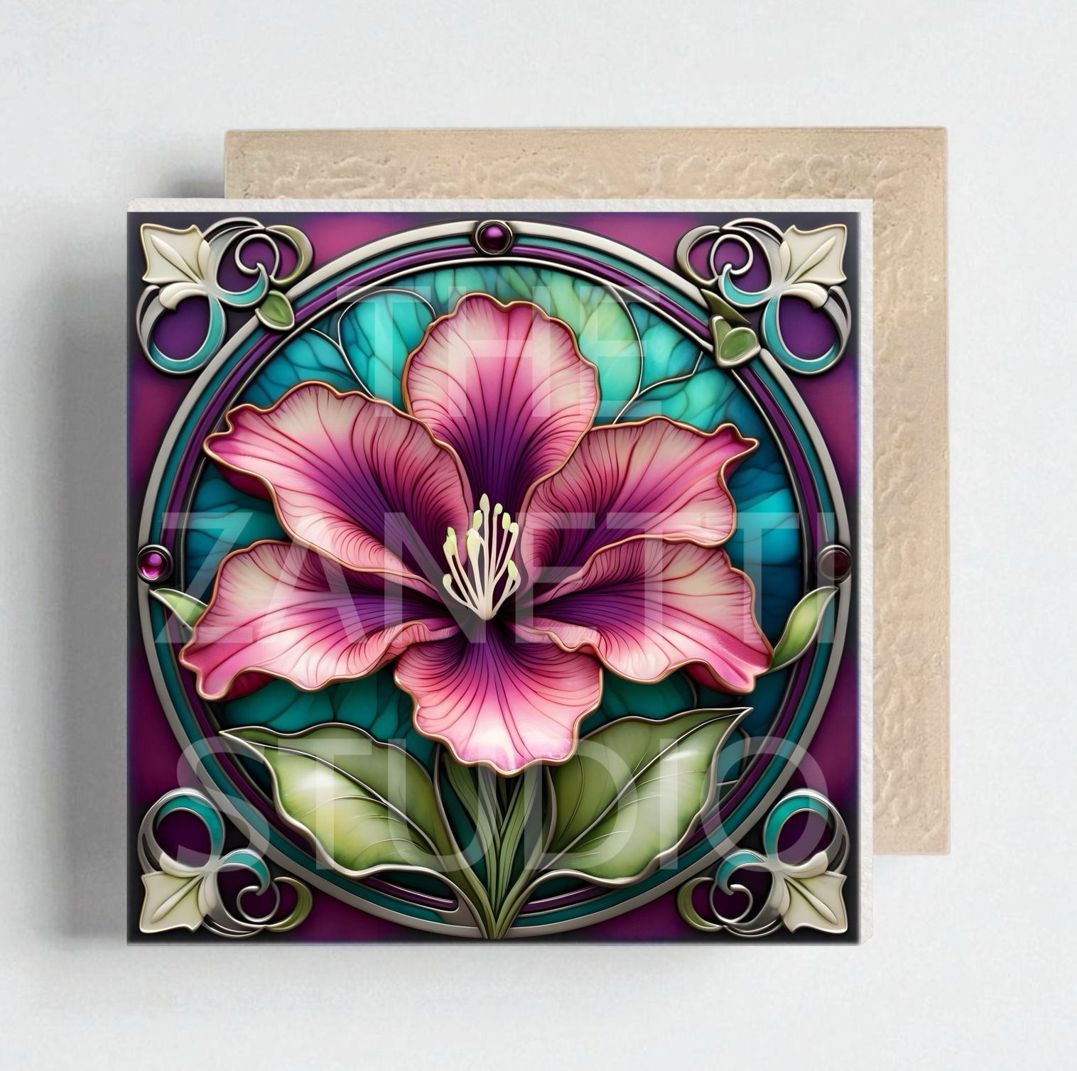 💐 Flowers Ceramic Decorative Tile 6”x6”