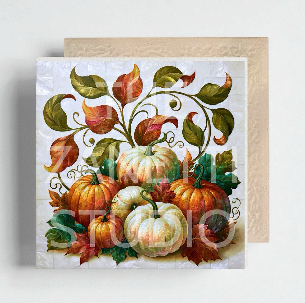 Thumbnail: 🎃 Pumpkin Ceramic Decorative Tile 6”x 6”