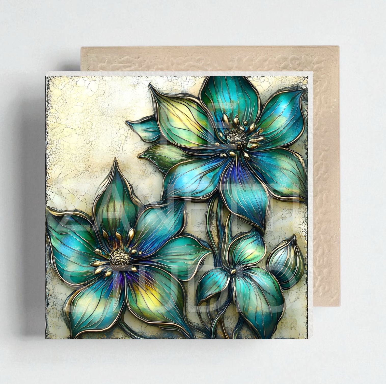 💐 Flowers Ceramic Decorative Tile 6”x6”